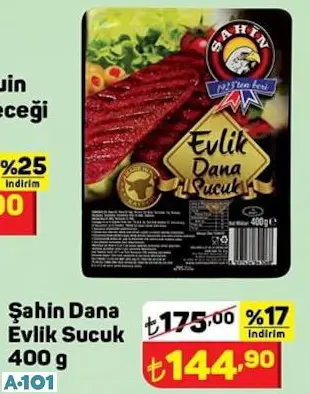 ŞAHİN DANA EVLİK SUCUK ŞAHİN DANA EVLİK SUCUK